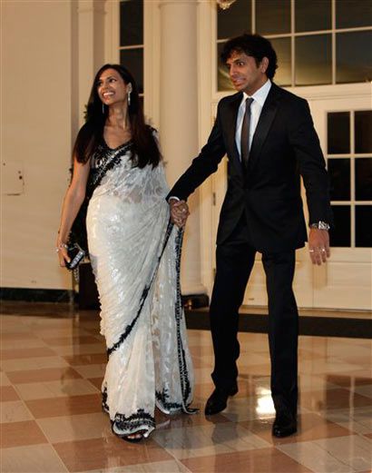 Director M. Night Shyamalan with wife Bhavna Shymalan